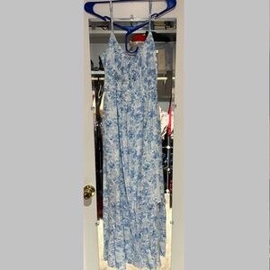Hollister Light Blue Floral Maxi Dress | Size L Long
